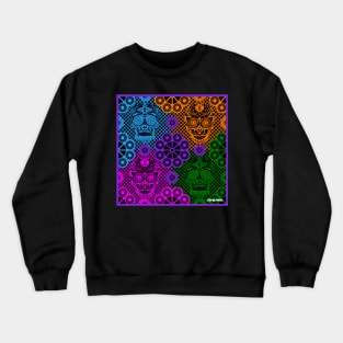 wall of death with a smile in picnic paper art ecopop tribal zentangle Crewneck Sweatshirt